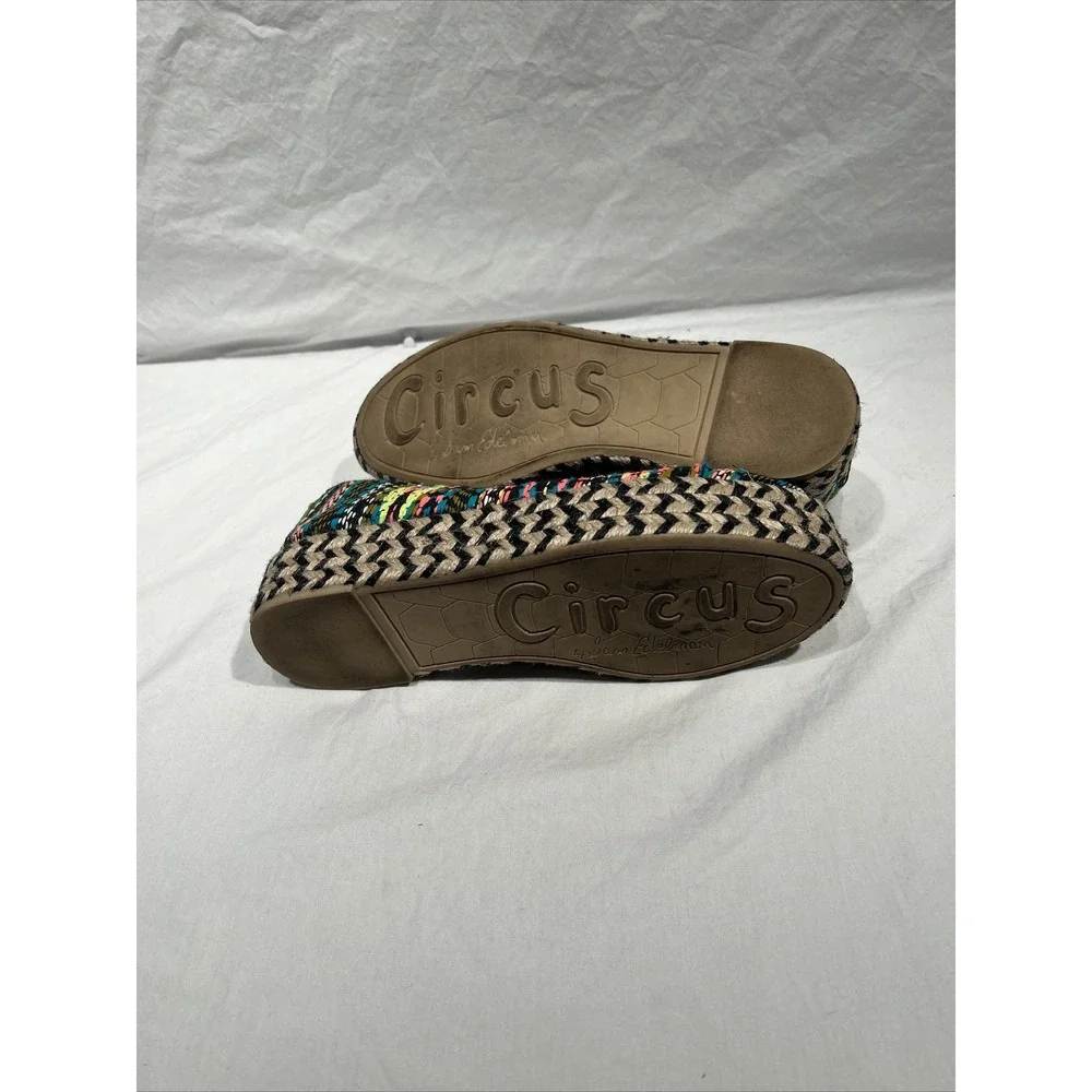Sam Edelman Circus Colorful Woven BRANDON Stripe Platform Shoes Sz 6M Y2K‎